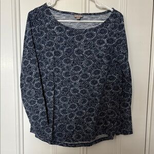 Women's Blue Patterned Top